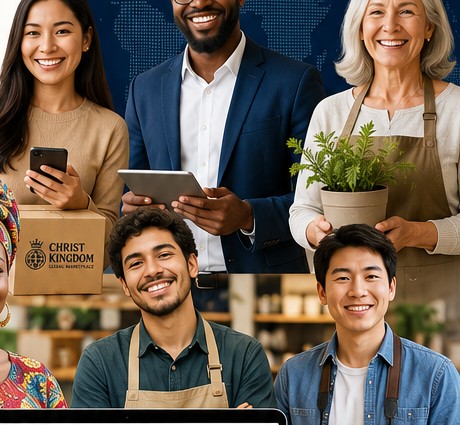 Diverse Christian community — buyers, sellers, and ministries united by faith